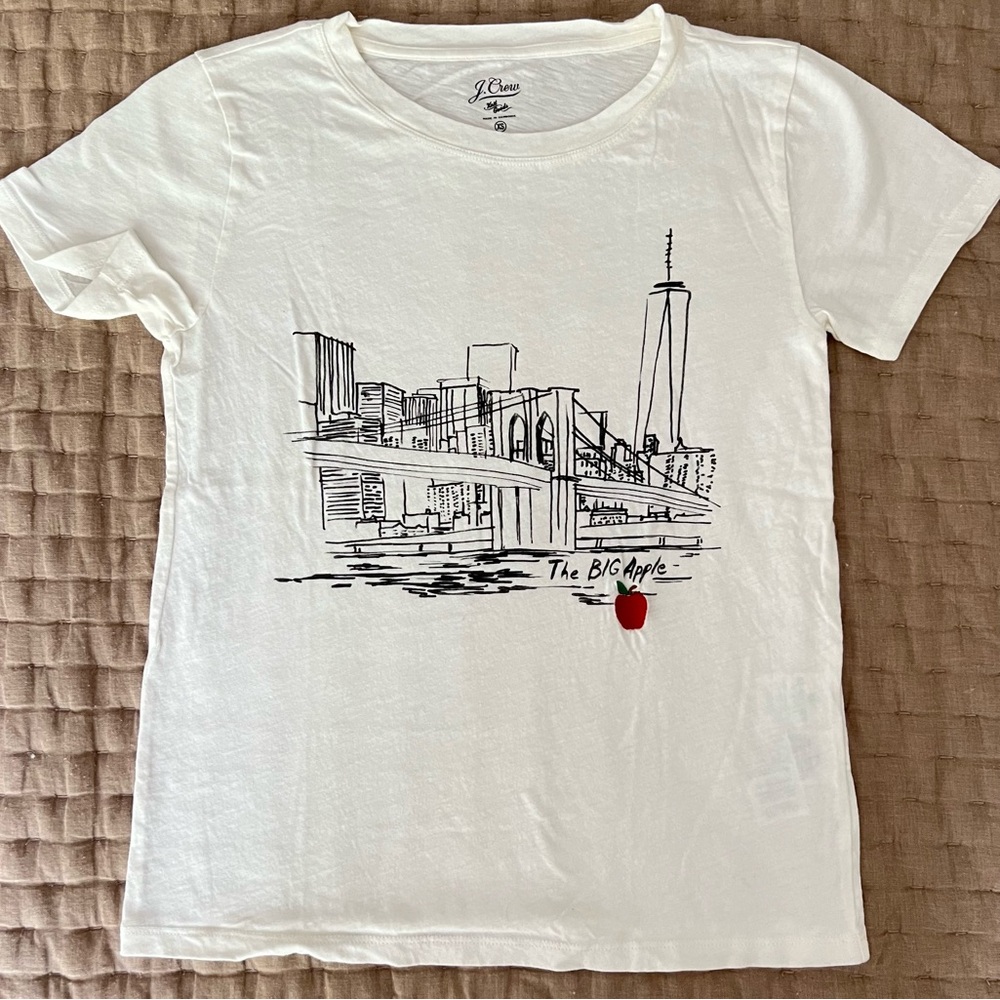 J Crew Cotton New York City The Big Apple Collector's Tee NYC T-Shirt XSmall